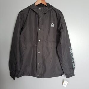 NWT REEBOK black hoodie jacket sz M